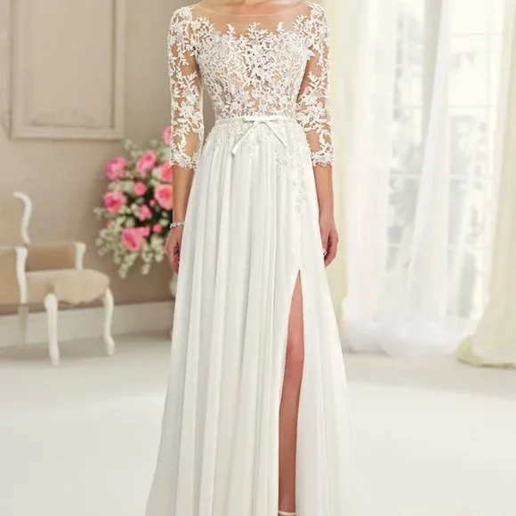 Mon Cheri Dresses | Mon Cheri Wedding Dress 217108 Size 10 Diamond White Nwt (Comes Without Belt) | Color: White | Size: 10 | Kate64884's Closet